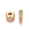 Brass Micro Pave Clear Cubic Zirconia Beads ZIRC-I038-31G-1