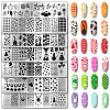 Stainless Steel DIY Nail Art Templates MRMJ-WH0098-044-1