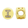 Brass Micro Pave Clear Cubic Zirconia Beads KK-T030-LA843-IX3-2