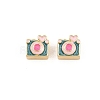 Brass Enamel Beads KK-B157-07G-1