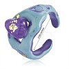 Glitter Enamel Nugget Open Cuff Ring JR920A-3