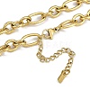 304 Stainless Steel Lock Pendant Figaro Chain Necklaces NJEW-I129-02G-3