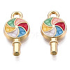 Golden Plated Alloy Enamel Pendants ENAM-T009-99-RS-2