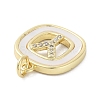 Rack Plating Brass Micro Pave Clear Cubic Zirconia Pendants KK-E102-33G-Y-2
