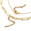 Brass Pendant Necklaces & Paperclip Chain Necklaces Sets NJEW-JN03022-3