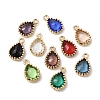 Brass with K9 Glass Charms KK-C024-37KCG-1