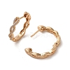 Brass Micro Pave Cubic Zirconia Hoop Earrings EJEW-C073-35KCG-2