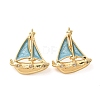 Brass Micro Pave Clear Cubic Zirconia Pendants CU-CBA5C9D-01G-B-1