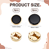 4Pcs 2 Styles Brass Black Enamel Cufflinks BUTT-ME0001-07G-2