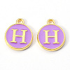 Golden Plated Alloy Enamel Charms ENAM-S118-10H-1