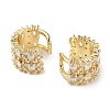 Horse Eye Brass Micro Pave Cubic Zirconia Cuff Earrings for Women EJEW-E310-08G-2