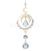 Moon Brass & 304 Stainless Steel Hanging Suncatchers HJEW-TA00154-1