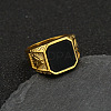 304 Stainless Steel with Natural Black Agate Finger Rings FS-WG06E27-09-1