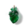 Transparent Resin Pendants RESI-E028-01G-10-2
