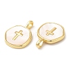 Rack Plating Brass Pendants with Shell X-KK-Q775-01G-2