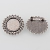 Vintage Alloy Flower Brooch Cabochon Bezel Settings PALLOY-O038-21AS-1