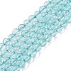 Dyed Transparent Crackle Glass Beads Strands GLAA-Q108-01A-A04-1