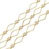 Handmade Brass Pave Clear Cubic Zirconia Rhombus Link Chains CHC-G027-01LG-1