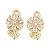 Brass Micro Pave Clear Cubic Zirconia Charms KK-L212-18G-1