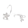 Flower 925 Sterling Silver Stud Earrings for Girl Women EJEW-I259-12S-2