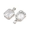 Brass Pave Clear Cubic Zirconia Charms CU-CBAA571-15P-2