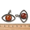 Dyed & Heated Natural Red Agate Pendants G-G147-07AS-07-3