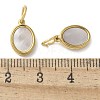 304 Stainless Steel Natural Paua Shell/White Shell Charms Ion Plating(IP) STAS-U037-03G-02-3