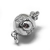 Anti-Tarnish Rhodium Plated 925 Sterling Silver Box Clasps STER-L057-008A-2