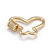 Brass Micro Pave Cubic Zirconia Screw Carabiner Lock Charms KK-I657-15G-3