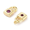 Brass Micro Pave Cubic Zirconia Charms KK-C051-13G-01-2