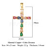 Brass Micro Pave Colorful Cubic Zirconia Pendants ZIRC-OY005-01G-2