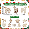 4 Sets Unfinished Wood Cutouts Ornaments WOOD-SC0001-91B-2