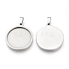 Tarnish Resistant 201 Stainless Steel Pendant Cabochon Settings X-STAS-S073-06P-1