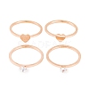 Heart 304 Stainless Steel Finger Ring Set for Women RJEW-C086-30-RG-2