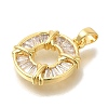 Brass Micro Pave Cubic Zirconia Pendants KK-B122-01D-G-2