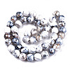 Electroplate Natural Fire Crackle Agate Beads Strands G-T131-54D-2