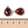 Dyed Natural White Jade Faceted Teardrop Pendants G-I382-01G-02-3