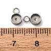201 Stainless Steel Pendant Cabochon Settings STAS-D379-04A-P-3