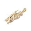 Brass Clear Cubic Zirconia Pendants KK-Z050-03G-07-2