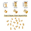 18Pcs 3 Style Brass Beads KK-PH0002-46-2