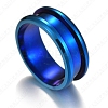 201 Stainless Steel Grooved Finger Ring Settings STAS-TAC0001-10D-L-1