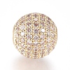 CZ Jewelry Brass Micro Pave Cubic Zirconia Round Beads X-ZIRC-M024-06G-2