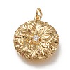 Brass Micro Pave Clear Cubic  Zirconia Pendants ZIRC-L099-031G-1