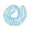 Electroplate Transparent Glass Beads Strands X-EGLA-N056-01A-04-2
