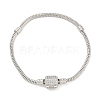 Brass Micro Pave Clear Cubic Zirconia Link Bracelets BJEW-S158-15P-4