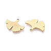 Textured 304 Stainless Steel Leaf Shape Pendants STAS-T073-01G-2