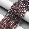 Transparent Electroplate Glass Beads Strands GLAA-F029-2mm-C05-4