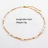 Handmade Natural Pearl & Howlite & Glass Beaded Necklace JR6200-4-1