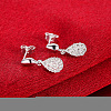Brass Cubic Zirconia Ear Studs EJEW-BB33964-5