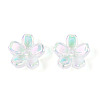 Transparent Electroplate Glass Bead Caps EGLA-N015-01A-3